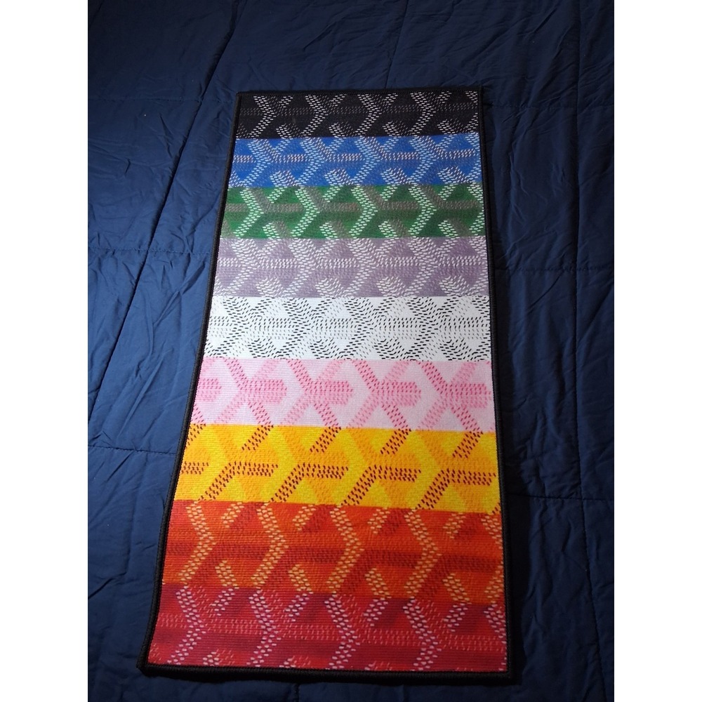 Goyard Print Area Rug Mat Super Soft Purple Bedroom Custom